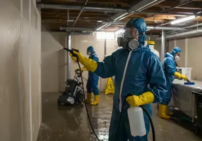 Basement Sanitization and Antimicrobial Treatment process in Clarendon Hills, IL