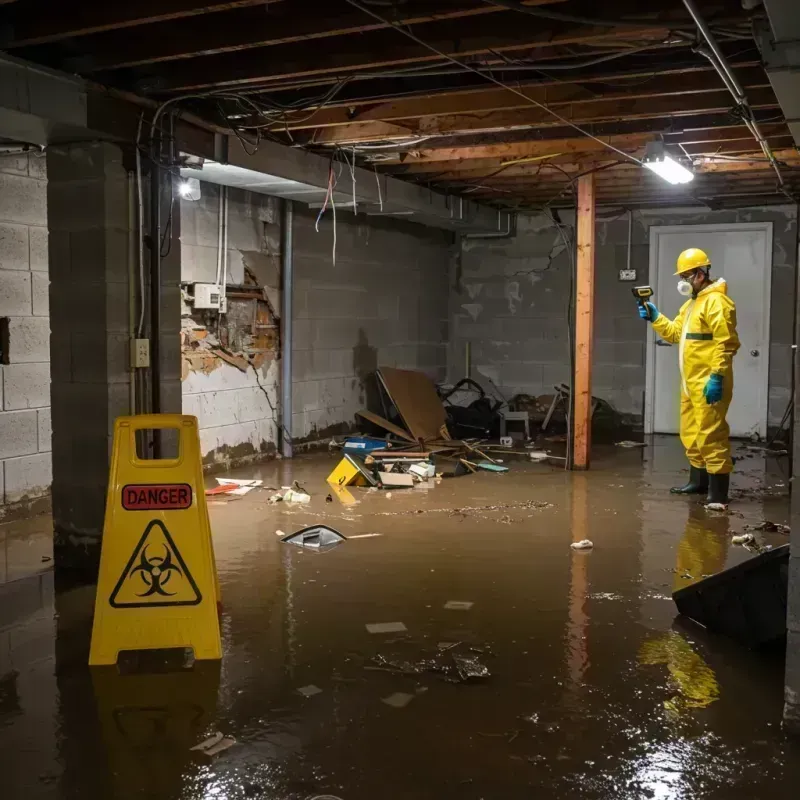 Flooded Basement Electrical Hazard in Clarendon Hills, IL Property